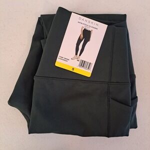 Danskin Satin Stitch Legging Womens S Evergreen NWT High Rise Pocket 846-207-B9